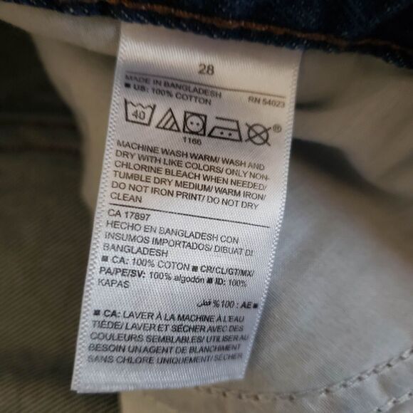 Old Navy Plus SIZE 28 High Rise Slouchy Straight Dark Jean Shorts Denim Raw Hem - Picture 5 of 9